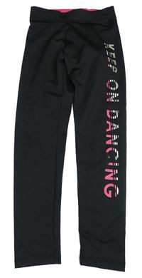 Černé sportovní legíny s nápisem C&A