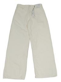 Nové - Biele wide leg mid rise rifle Primark
