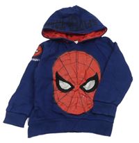 Tmavomodrá mikina so Spidermanem a kapucňou Marvel