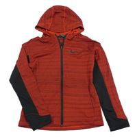 Vínovo-černá pruhovaná propínací funkční mikina s kapucí Nike