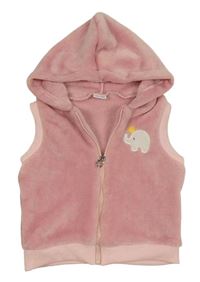 Ružová chlpatá prepínaci vesta so slonom a kapucňou