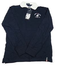 Nové - Tmavomodré polo triko s potiskem Aspen Polo Club