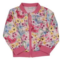 Ružová kvetovaná saténová podšitá bunda Manguun