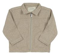 Béžová melírovaná prepínaci mikina s golierikom River Island