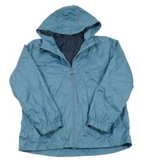 Modrá šušťáková jarná funkčná bunda s kapucňou Crane