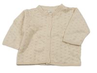 Pudrový perforovaný propínací svetr H&M