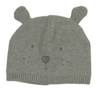 Šedá melírovaná čepice s medvědem Lily & Dan