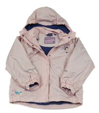 Růžová šusťáková zateplená bunda s mořskou pannou a kapucí Impidimpi