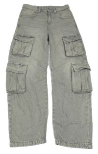 Šedé wide leg rifle s kapsami Zara