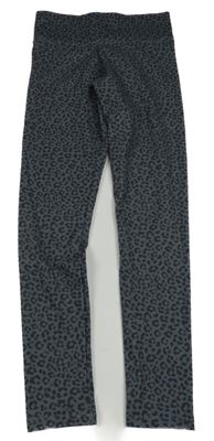 Šedé sportovní legíny s leopardím vzorem F&F