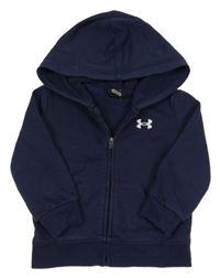 Tmavomodrá propínací mikina s logem a kapucí Under Armour