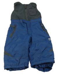 Tmavomodro-tmavošedé šusťákovo/fleecové zateplené laclové kalhoty Timberland