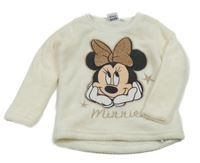Krémová chlpatá mikina s Minnie Disney