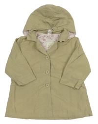 Pískový plátěný jarní kabát s kapucí C&A
