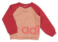 Růžovo-malinová mikina s nápisem Adidas