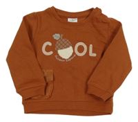 Hnedá mikina s žaludem a šušťákovou vreckom Orsolino