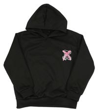 Čierna mikina s medvěďom a kapucňou