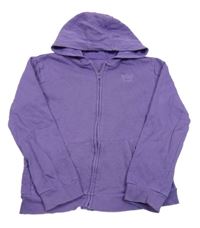 Fialová prepínaci mikina s výšivkou a kapucňou Pep&Co