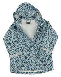 Modrá nepromokavá funkční bunda s leopardím vzorem a kapucí McKinley