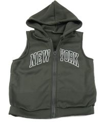 Tmavosivá prepínaci vesta s nápisom a kapucňou Shein