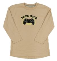 Svetlohnedé tričko s ovladačem z překlápěcích flitrů Nutmeg