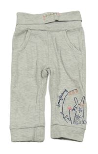 Svetlosivé melírované ľahké tepláky s králikom Cool Club