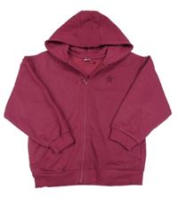 Vínová prepínaci mikina s výšivkou a kapucňou Tu