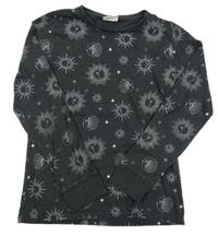 Antracitové melírované pyžamové tričko s mesiacmi C&A