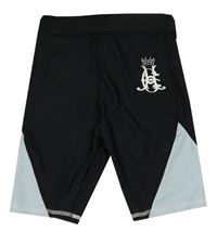 Černo-světlemodré UV kraťasy s potiskem Ed Hardy