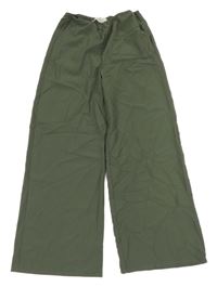 Khaki ľahké široké nohavice H&M