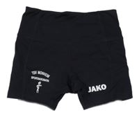Čierne športové elastické kraťasy s potlačou Jako