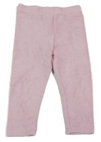 Světlerůžové žebrované sametové legíny Matalan
