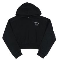 Čierna crop mikina s nápisom a kapucňou River Island