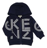 Tmavomodrá prepínaci mikina s písmeny a kapucňou Kenzo