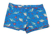 Modré nohavičkové plavky so žralokmi F&F