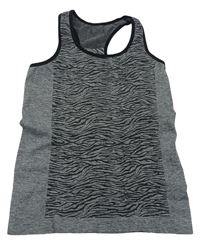 Sivo-čierne melírované športové tielko Primark
