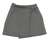 Čierno-biela vzorovaná sukňa so sponou Primark