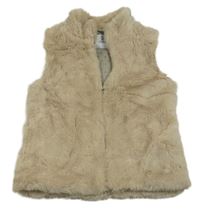 Svetlobéžová kožušinová podšitá vesta Okaidi