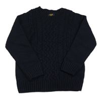 Tmavomodrý vzorovaný vlnený sveter OVS