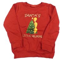 Červená mikina so stromkem a mrkvičkami Alive