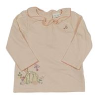 Světlerůžové triko s límečkem a králíky Next