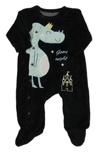 Černý sametový overal s dinem 