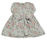 Sivo-ružové bavlnené kvetované šaty Dopodopo