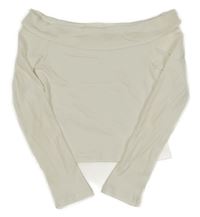 Biele rebrované crop tričko H&M