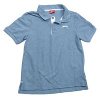 Modré melírované polo tričko s logom Slazenger