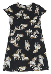 Antracitové šaty s jednorožci H&M