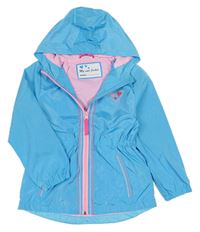 Světlemodrá šusťáková podzimní parka s kapucí Kids