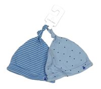 2set - 2x modrá čepice - s hvězdami + pruhovaná Dunnes Stores