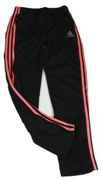 Černo-růžové tepláky s pruhy Adidas