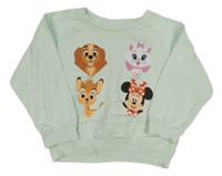Mintová mikina so zvieratkami Disney